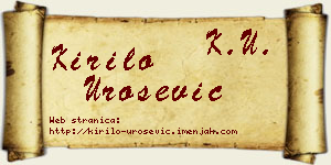 Kirilo Urošević vizit kartica